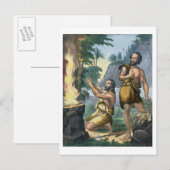Das Opfer von Kain und Abel, aus einem biblischen  Postkarte (Vorne/Hinten)