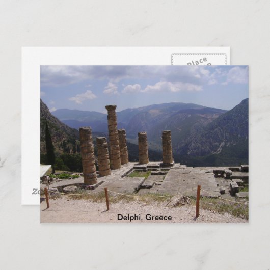 Das "Orakel von Delphi" Postkarte (Vorne/Hinten)