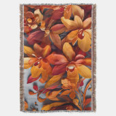 Das orange Blumenmuster-Design Decke (Vorderseite Vertikal)
