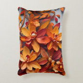 Das orange Blumenmuster-Design Dekokissen (Vorderseite(Vertikal))