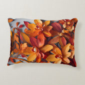 Das orange Blumenmuster-Design Dekokissen (Rückseite)