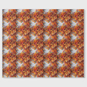 Das orange Blumenmuster-Design Geschenkpapier (Flach)