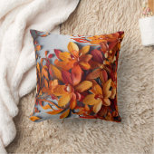 Das orange Blumenmuster-Design Kissen (Decke)