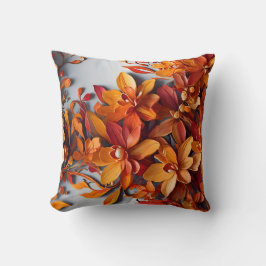 Das orange Blumenmuster-Design Kissen