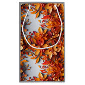 Das orange Blumenmuster-Design Kleine Geschenktüte (Rückseite)