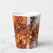 Das orange Blumenmuster-Design Pappbecher (Rechts)