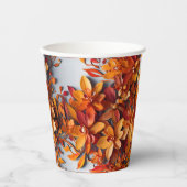 Das orange Blumenmuster-Design Pappbecher (Vorderseite)