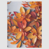 Das orange Blumenmuster-Design Seidenpapier (Vorderseite)