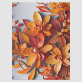 Das orange Blumenmuster-Design Seidenpapier