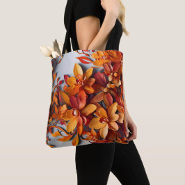 Das orange Blumenmuster-Design Tasche