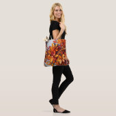 Das orange Blumenmuster-Design Tasche (Am Model)