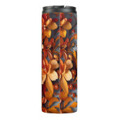 Das orange Blumenmuster-Design Thermosbecher (Rückseite)