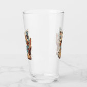Das orangefarbene Kätzchen voller Schabernack Glas (Links)