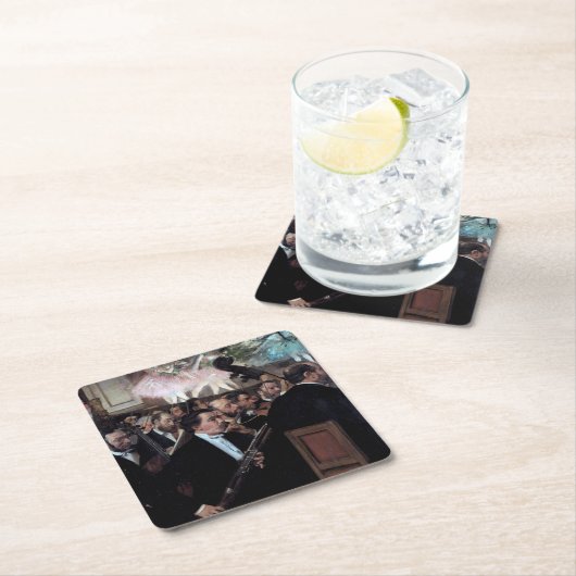 Das Orchester an der Oper, Edgar Degas Rechteckiger Pappuntersetzer (Vor Ort)