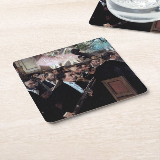 Das Orchester an der Oper, Edgar Degas Rechteckiger Pappuntersetzer (angewinkelt)