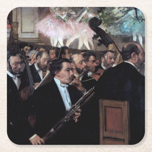 Das Orchester an der Oper, Edgar Degas Rechteckiger Pappuntersetzer (Vorderseite)