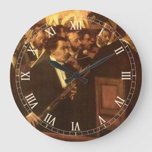 Das Orchester der Oper von Edgar Degas, Vintage Ku Große Wanduhr