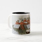 Das Orchester Johann Strauss an einem Zweifarbige Tasse (Vorderseite Links)