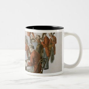 Das Orchester Johann Strauss an einem Zweifarbige Tasse