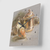 Das Original der Kupfer Sugar Bowl Quadratische Wanduhr (Winkel)