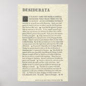 Das Original Desiderata-Poster von Max Ehrmann Poster (Vorne)