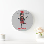 Das Original Flapper Girl Roaring 20 Niedlich Große Wanduhr (Zuhause)