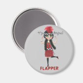 Das Original Flapper Roaring '20s Magnet (Vorderseite/Rückseite)