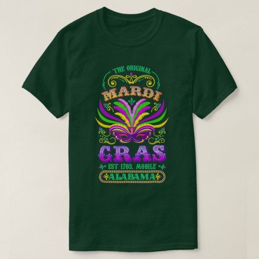 Das Original Mardi Gras Mobile Alabama 1703 T-Shirt (Design vorne)