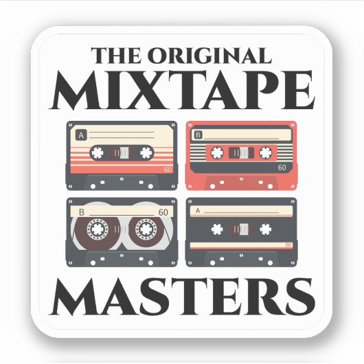 Das Original Mixtape Master: '80er Cassette Tape Aufkleber (Vorderseite)