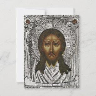Das orthodoxe Mandylion-Christliche Symbol Postkarte