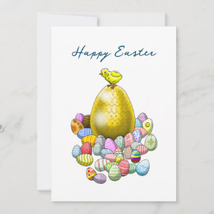 Das Osterküken und das goldene Osterei Feiertagskarte