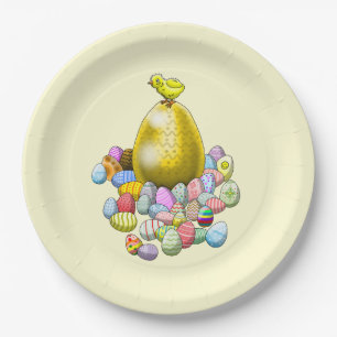 Das Osterküken und das goldene Osterei Pappteller