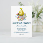 Das Osterküken und das goldene Ostereier Einladung (Stehend Vorderseite)
