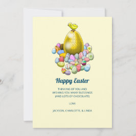 Das Osterküken und das goldene Ostereier Feiertagskarte