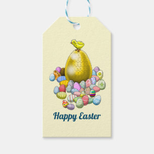 Das Osterküken und das goldene Ostereier Geschenkanhänger