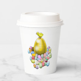 Das Osterküken und das goldene Ostereier Pappbecher