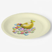 Das Osterküken und das goldene Ostereier Pappteller (Schrägansicht)