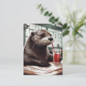 Das Otter Drink im Café Postkarte (Stehend Vorderseite)