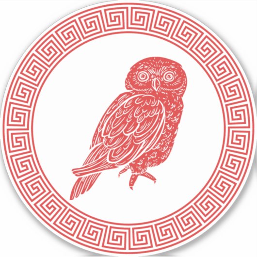 Das Owl des antiken griechischen Designs Athena Aufkleber (Vorderseite)