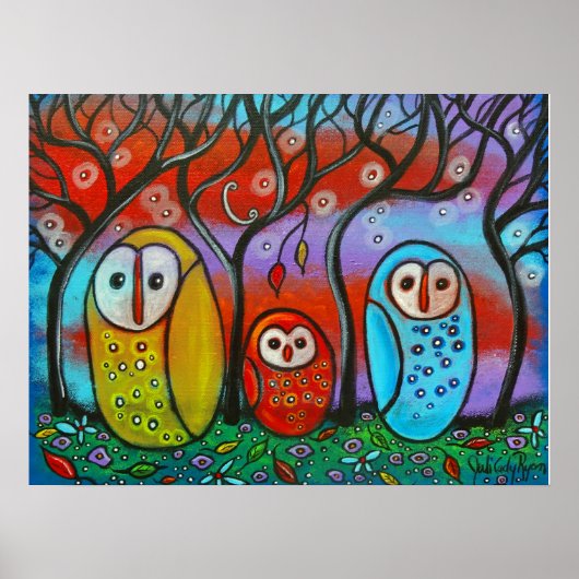 Das Owl Family Poster (Vorne)