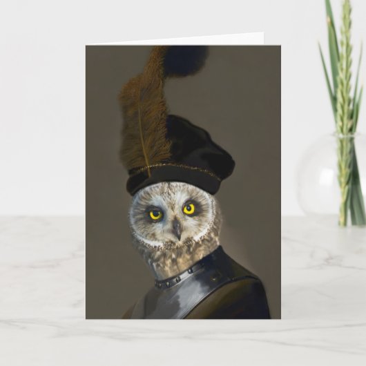 Das Owl General - Composite Malerei Dankeskarte (Vorderseite)