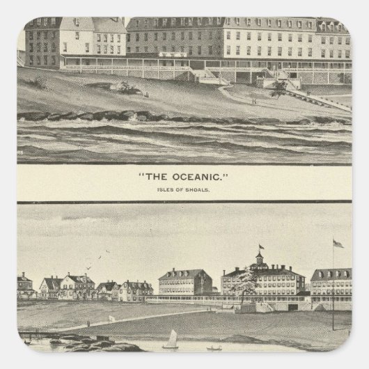 Das Ozeanhaus Quadratischer Aufkleber (Vorderseite)