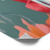 Das Paar der Kakados in einem blühenden Baum Poster (Ecke)