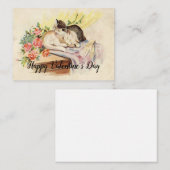 Das Paar Katze schläft den Valentinstag Mitteilungskarte (Vorne/Hinten)