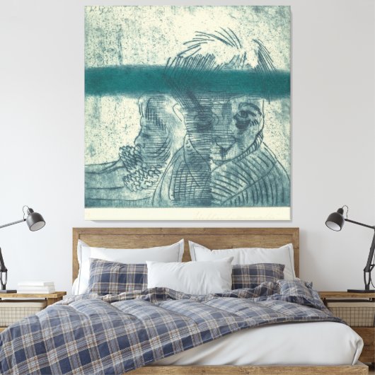 Das Paar Leinwanddruck (Insitu (Schlafzimmer))