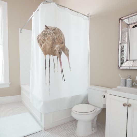 Das Paar von Marbled Godwit Duschvorhang (Beispiel)