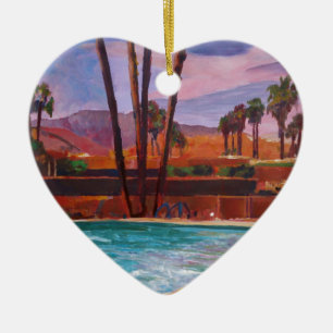Das Palm Springs-Pool Keramikornament