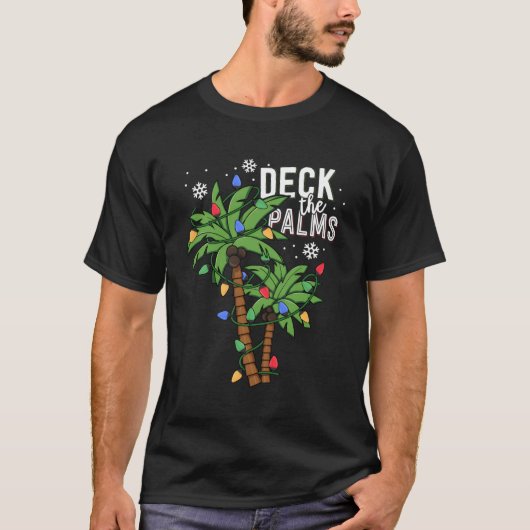 Das Palm Tropical Hawaii Palm Tree Lights T-Shirt (Vorderseite)