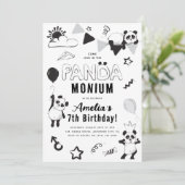 Das Panda-Monium-Kindergeburtstag-Party Einladung (Stehend Vorderseite)