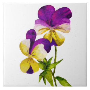 'Das Pansy-Party' auf einer Keramik (I) Fliese